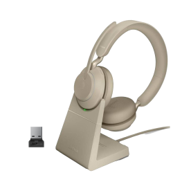Jabra Evolve2 65 Link380a UC Stereo Stand Beige	